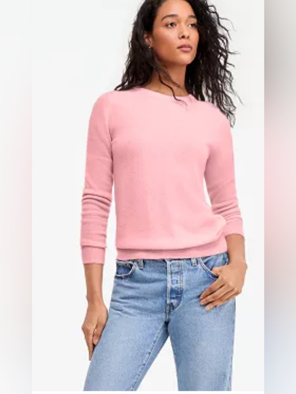 New Charter ClubWomen's 100% Cashmere Long-Sleeve Crewneck Sweater Rosh Touch M